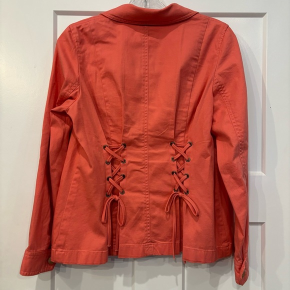 NWOT Talbots Coral Jacket w/ Lace Up Detail - Picture 4 of 4